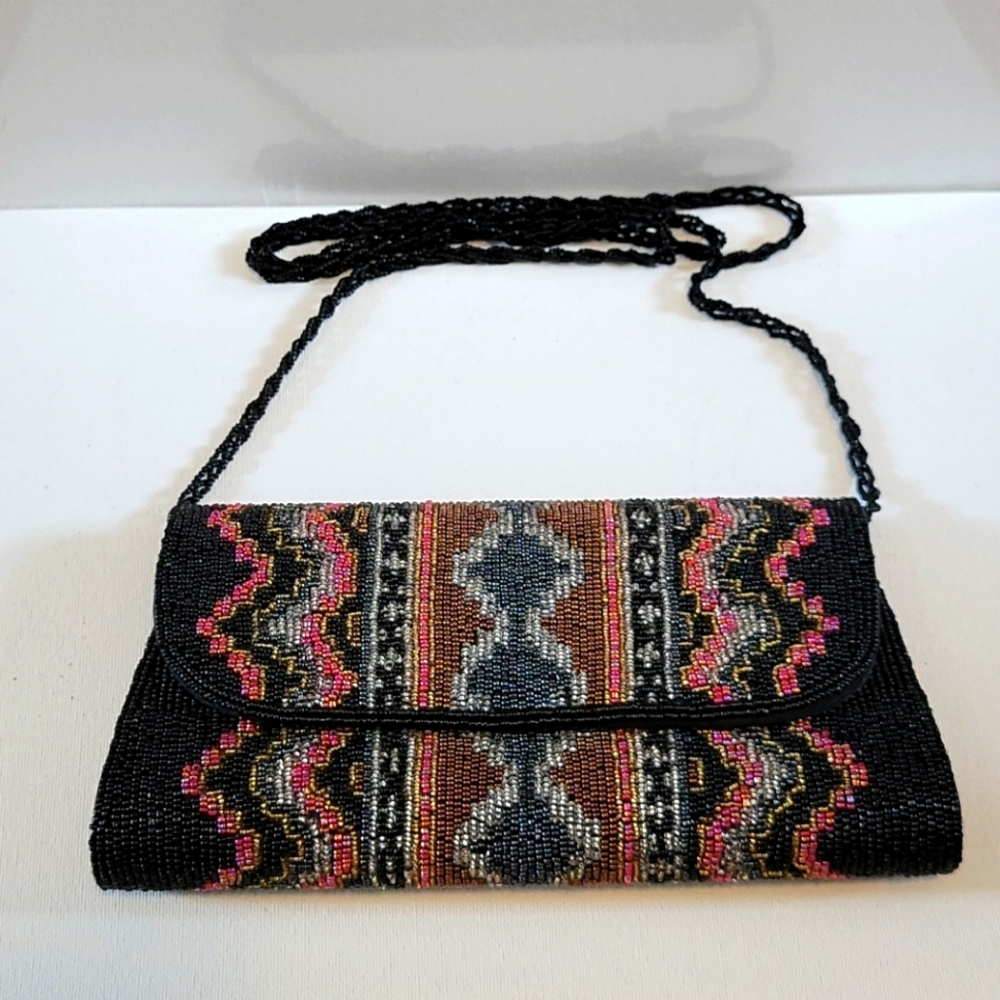 La Regaie beaded shoulder purse Boho - Picture 9 of 9